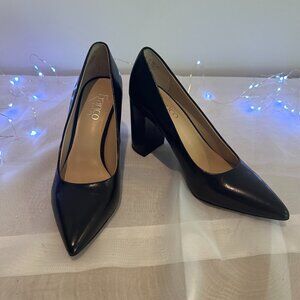 Franco Sarto Palma black leather pump,7M, Brand new